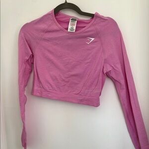 Gymshark Pink Fitted Long Sleeve Crop Top